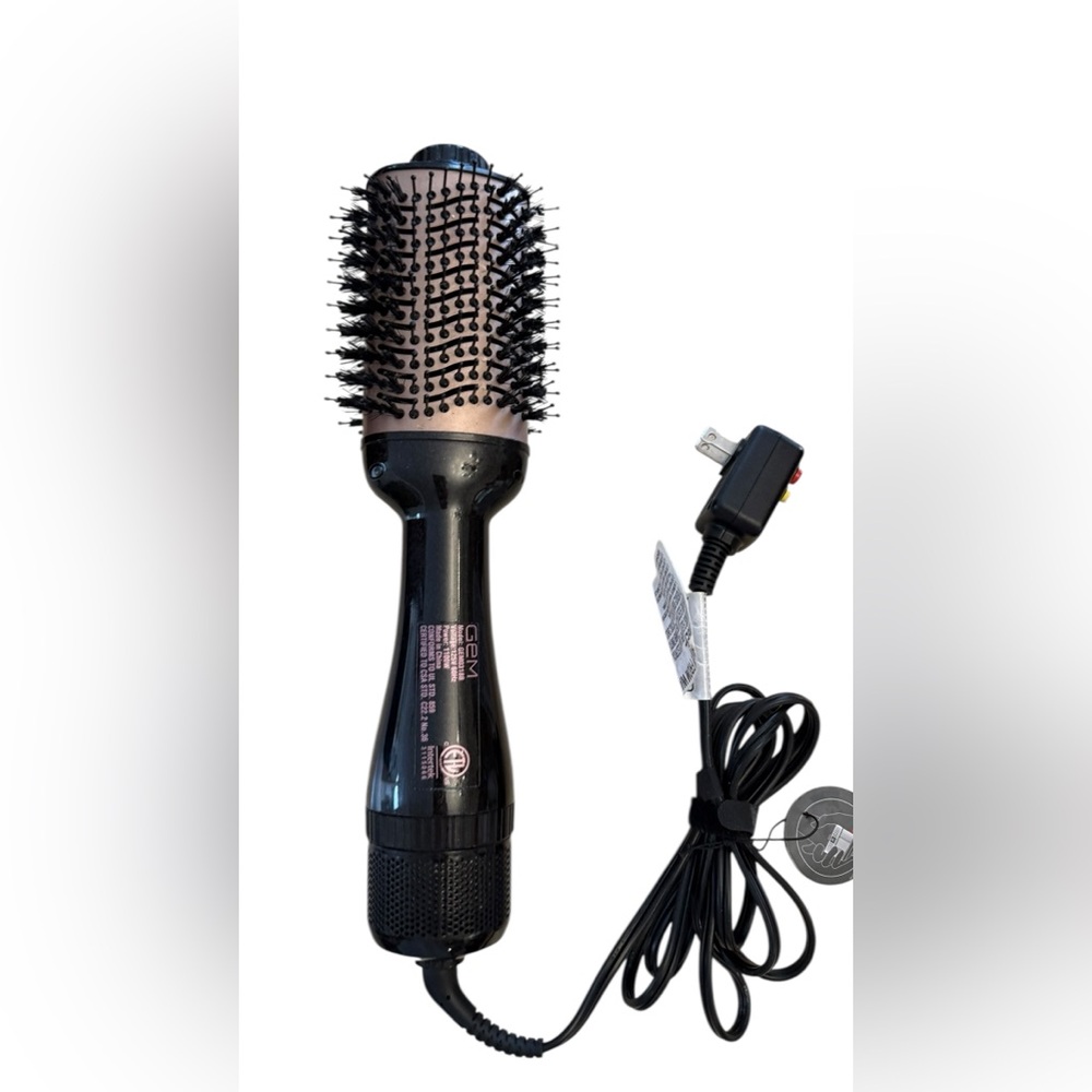 Ceramic Hot Air Round Brush Hair Styler - Black and Rose Gold